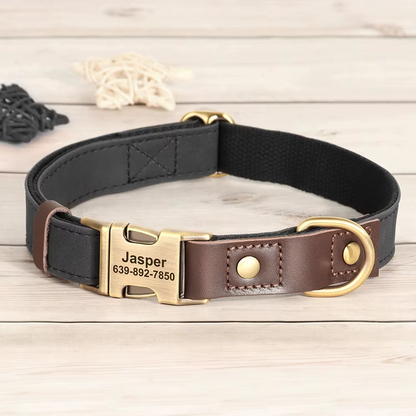 Custom Engraved Leather Dog Collar