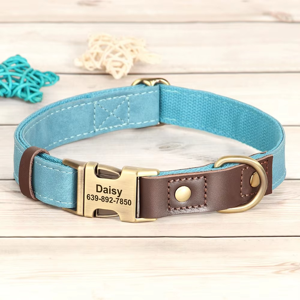 Custom Engraved Leather Dog Collar