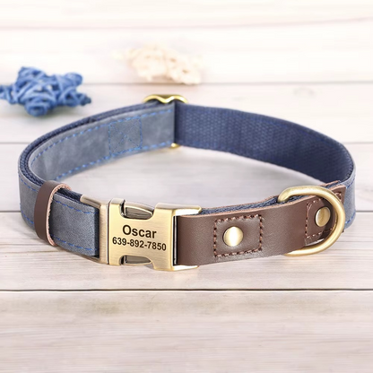 Custom Engraved Leather Dog Collar